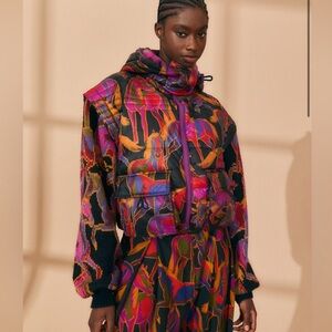 FarmRio Puffer jacket wild horses